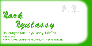 mark nyulassy business card